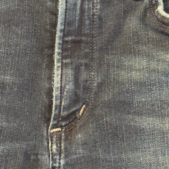 AGOLDE Sophie Skinny Crop Jeans In Claremont Raw Hem Blue Size 25 Made In USA - Picture 7 of 15